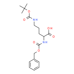 ChemSpider 2D Image | N~2~-[(Benzyloxy)carbonyl]-N~5~-{[(2-methyl-2-propanyl)oxy]carbonyl}ornithine | C18H26N2O6
