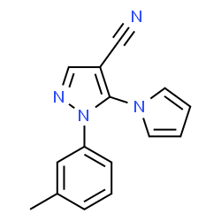 ChemSpider 2D Image | 1-(3-Methylphenyl)-5-(1H-pyrrol-1-yl)-1H-pyrazole-4-carbonitrile | C15H12N4