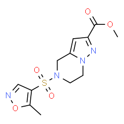 ChemSpider 2D Image | Methyl 5-[(5-methyl-1,2-oxazol-4-yl)sulfonyl]-4,5,6,7-tetrahydropyrazolo[1,5-a]pyrazine-2-carboxylate | C12H14N4O5S