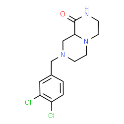 ChemSpider 2D Image | 8-(3,4-Dichlorobenzyl)hexahydro-2H-pyrazino[1,2-a]pyrazin-1(6H)-one | C14H17Cl2N3O