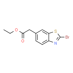 ChemSpider 2D Image | Ethyl (2-bromo-1,3-benzothiazol-6-yl)acetate | C11H10BrNO2S