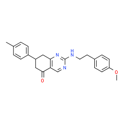 ChemSpider 2D Image | 2-{[2-(4-Methoxyphenyl)ethyl]amino}-7-(4-methylphenyl)-7,8-dihydro-5(6H)-quinazolinone | C24H25N3O2