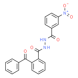 ChemSpider 2D Image | 2-Benzoyl-N'-(3-nitrobenzoyl)benzohydrazide | C21H15N3O5