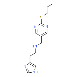ChemSpider 2D Image | 2-(1H-Imidazol-4-yl)-N-{[2-(propylsulfanyl)-5-pyrimidinyl]methyl}ethanamine | C13H19N5S