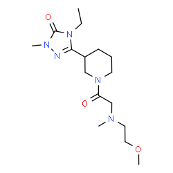 ChemSpider 2D Image | 4-Ethyl-5-(1-{[(2-methoxyethyl)(methyl)amino]acetyl}-3-piperidinyl)-2-methyl-2,4-dihydro-3H-1,2,4-triazol-3-one | C16H29N5O3