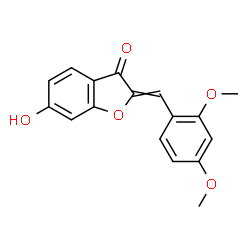 ChemSpider 2D Image | 2-(2,4-Dimethoxybenzylidene)-6-hydroxy-1-benzofuran-3(2H)-one | C17H14O5
