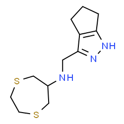 ChemSpider 2D Image | N-(1,4,5,6-Tetrahydrocyclopenta[c]pyrazol-3-ylmethyl)-1,4-dithiepan-6-amine | C12H19N3S2