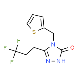 ChemSpider 2D Image | 4-(2-Thienylmethyl)-5-(3,3,3-trifluoropropyl)-2,4-dihydro-3H-1,2,4-triazol-3-one | C10H10F3N3OS