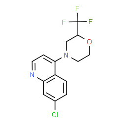 ChemSpider 2D Image | 7-Chloro-4-[2-(trifluoromethyl)-4-morpholinyl]quinoline | C14H12ClF3N2O