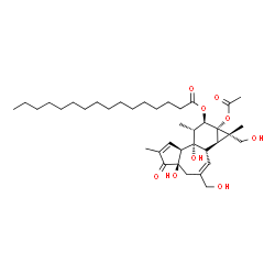 ChemSpider 2D Image | 16-hydroxyphorbol 13-decanoate 12-palmitate | C38H60O9