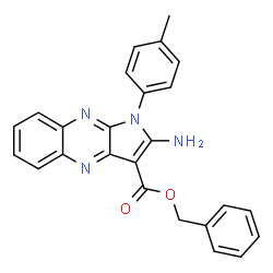 ChemSpider 2D Image | Benzyl 2-amino-1-(4-methylphenyl)-1H-pyrrolo[2,3-b]quinoxaline-3-carboxylate | C25H20N4O2