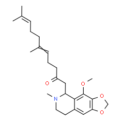 ChemSpider 2D Image | 1-(4-Methoxy-6-methyl-5,6,7,8-tetrahydro[1,3]dioxolo[4,5-g]isoquinolin-5-yl)-6,10-dimethyl-5,9-undecadien-2-one | C25H35NO4