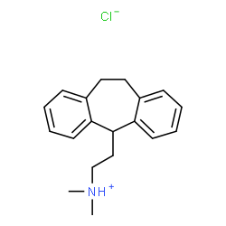 ChemSpider 2D Image | 2-(10,11-Dihydro-5H-dibenzo[a,d][7]annulen-5-yl)-N,N-dimethylethanaminium chloride | C19H24ClN