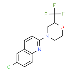 ChemSpider 2D Image | 6-Chloro-2-[2-(trifluoromethyl)-4-morpholinyl]quinoline | C14H12ClF3N2O