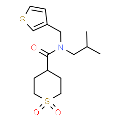 ChemSpider 2D Image | N-Isobutyl-N-(3-thienylmethyl)tetrahydro-2H-thiopyran-4-carboxamide 1,1-dioxide | C15H23NO3S2