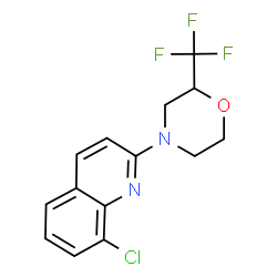 ChemSpider 2D Image | 8-Chloro-2-[2-(trifluoromethyl)-4-morpholinyl]quinoline | C14H12ClF3N2O