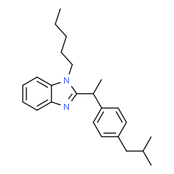 ChemSpider 2D Image | 2-[1-(4-Isobutylphenyl)ethyl]-1-pentyl-1H-benzimidazole | C24H32N2