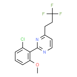 ChemSpider 2D Image | 2-(2-Chloro-6-methoxyphenyl)-4-(3,3,3-trifluoropropyl)pyrimidine | C14H12ClF3N2O