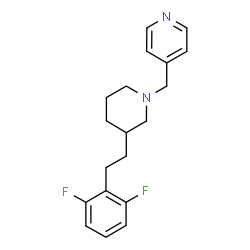 ChemSpider 2D Image | 4-({3-[2-(2,6-Difluorophenyl)ethyl]-1-piperidinyl}methyl)pyridine | C19H22F2N2