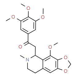 ChemSpider 2D Image | 2-(4-Methoxy-6-methyl-5,6,7,8-tetrahydro[1,3]dioxolo[4,5-g]isoquinolin-5-yl)-1-(3,4,5-trimethoxyphenyl)ethanone | C23H27NO7
