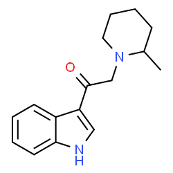 ChemSpider 2D Image | 1-(1H-Indol-3-yl)-2-(2-methyl-1-piperidinyl)ethanone | C16H20N2O