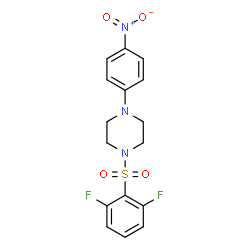 ChemSpider 2D Image | 1-[(2,6-Difluorophenyl)sulfonyl]-4-(4-nitrophenyl)piperazine | C16H15F2N3O4S