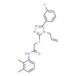 ChemSpider 2D Image | 2-{[4-Allyl-5-(3-chlorophenyl)-4H-1,2,4-triazol-3-yl]sulfanyl}-N-(2,3-dimethylphenyl)acetamide | C21H21ClN4OS