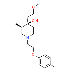 ChemSpider 2D Image | (3R,4R)-1-[2-(4-Fluorophenoxy)ethyl]-4-(2-methoxyethyl)-3-methyl-4-piperidinol | C17H26FNO3