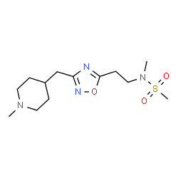 ChemSpider 2D Image | N-Methyl-N-(2-{3-[(1-methyl-4-piperidinyl)methyl]-1,2,4-oxadiazol-5-yl}ethyl)methanesulfonamide | C13H24N4O3S