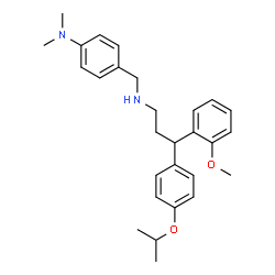 ChemSpider 2D Image | 4-({[3-(4-Isopropoxyphenyl)-3-(2-methoxyphenyl)propyl]amino}methyl)-N,N-dimethylaniline | C28H36N2O2