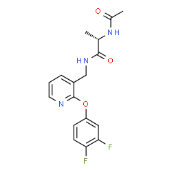 ChemSpider 2D Image | N~2~-Acetyl-N-{[2-(3,4-difluorophenoxy)-3-pyridinyl]methyl}-L-alaninamide | C17H17F2N3O3