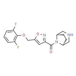 ChemSpider 2D Image | (1R,5S)-3,8-Diazabicyclo[3.2.1]oct-8-yl{5-[(2,6-difluorophenoxy)methyl]-1,2-oxazol-3-yl}methanone | C17H17F2N3O3