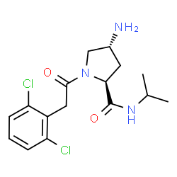 ChemSpider 2D Image | (4R)-4-Amino-1-[(2,6-dichlorophenyl)acetyl]-N-isopropyl-L-prolinamide | C16H21Cl2N3O2