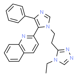 ChemSpider 2D Image | 2-{1-[2-(4-Ethyl-4H-1,2,4-triazol-3-yl)ethyl]-4-phenyl-1H-imidazol-5-yl}quinoline | C24H22N6