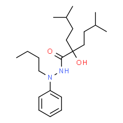 ChemSpider 2D Image | N'-Butyl-2-hydroxy-5-methyl-2-(3-methylbutyl)-N'-phenylhexanehydrazide | C22H38N2O2