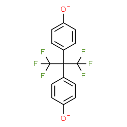 ChemSpider 2D Image | 4,4'-(1,1,1,3,3,3-Hexafluoro-2,2-propanediyl)diphenolate | C15H8F6O2
