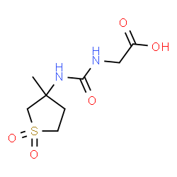 ChemSpider 2D Image | N-[(3-Methyl-1,1-dioxidotetrahydro-3-thiophenyl)carbamoyl]glycine | C8H14N2O5S