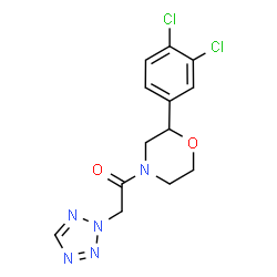 ChemSpider 2D Image | 1-[2-(3,4-Dichlorophenyl)-4-morpholinyl]-2-(2H-tetrazol-2-yl)ethanone | C13H13Cl2N5O2