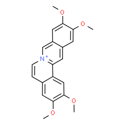 ChemSpider 2D Image | 2,3,10,11-Tetramethoxyisoquinolino[3,2-a]isoquinolinium | C21H20NO4