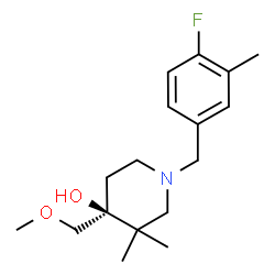 ChemSpider 2D Image | (4S)-1-(4-Fluoro-3-methylbenzyl)-4-(methoxymethyl)-3,3-dimethyl-4-piperidinol | C17H26FNO2