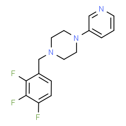 ChemSpider 2D Image | 1-(3-Pyridinyl)-4-(2,3,4-trifluorobenzyl)piperazine | C16H16F3N3