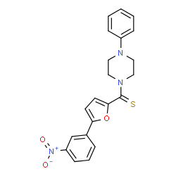 ChemSpider 2D Image | [5-(3-Nitrophenyl)-2-furyl](4-phenyl-1-piperazinyl)methanethione | C21H19N3O3S