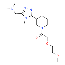 ChemSpider 2D Image | 1-(3-{5-[(Dimethylamino)methyl]-4-methyl-4H-1,2,4-triazol-3-yl}-1-piperidinyl)-2-(2-methoxyethoxy)ethanone | C16H29N5O3