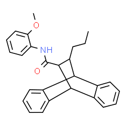 ChemSpider 2D Image | N-(2-Methoxyphenyl)-16-propyltetracyclo[6.6.2.0~2,7~.0~9,14~]hexadeca-2,4,6,9,11,13-hexaene-15-carboxamide | C27H27NO2