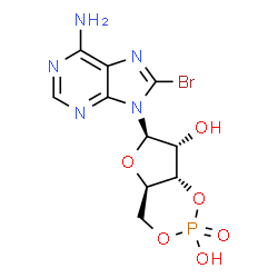 ChemSpider 2D Image | 8-Bromoadenosine 3',5'-cyclic monophosphate | C10H11BrN5O6P