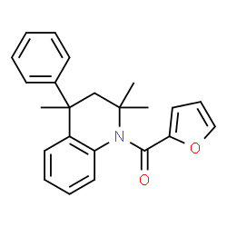 ChemSpider 2D Image | 2-Furyl(2,2,4-trimethyl-4-phenyl-3,4-dihydro-1(2H)-quinolinyl)methanone | C23H23NO2