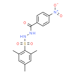 ChemSpider 2D Image | N'-(Mesitylsulfonyl)-4-nitrobenzohydrazide | C16H17N3O5S