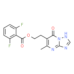 ChemSpider 2D Image | 2-(5-Methyl-7-oxo-1,7-dihydro[1,2,4]triazolo[1,5-a]pyrimidin-6-yl)ethyl 2,6-difluorobenzoate | C15H12F2N4O3