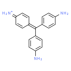 ChemSpider 2D Image | 4-[Bis(4-aminophenyl)methylene]-2,5-cyclohexadien-1-iminium | C19H18N3
