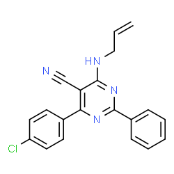 ChemSpider 2D Image | 4-(Allylamino)-6-(4-chlorophenyl)-2-phenyl-5-pyrimidinecarbonitrile | C20H15ClN4